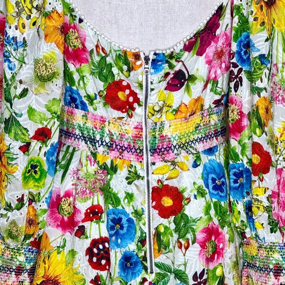 Colorful Alice + Olivia “Crawford” Floral Mini Dress – Size 10 - Picture 7 of 13